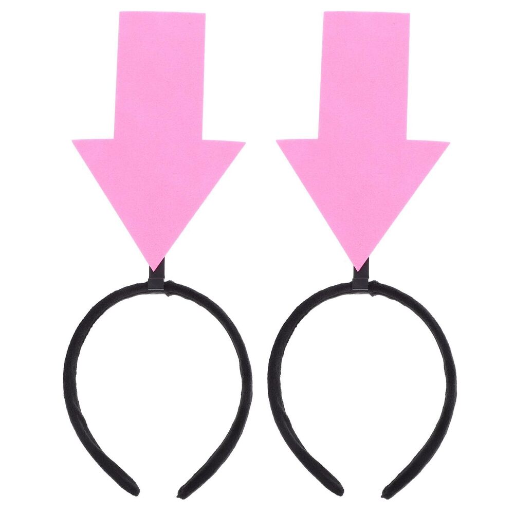 5230 2Pcs Pink Arrow Headband Funny Party Hair Hoop Novelty Headpiece